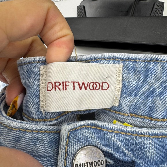 Driftwood Gizelle Floral Embroidered Slim Straight Jeans Light Wash Blue Size 30 - Picture 4 of 8